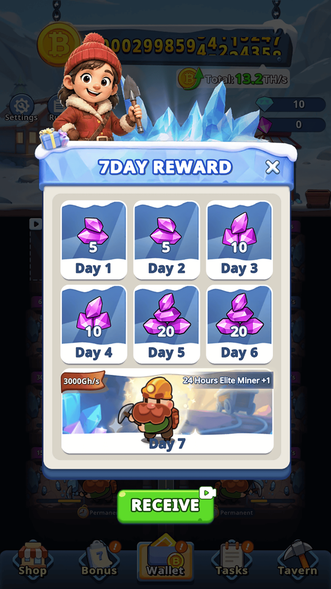 Frozen Treasure gameplay screen.
